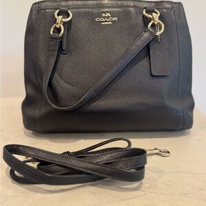 Coach Navy Leather Shoulder Bag
